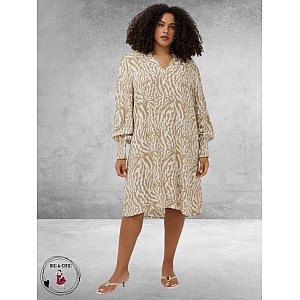 Kaffe Curve Jurk Mahlena Beige/Creme